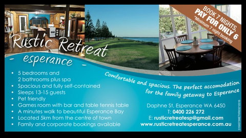 Rustic Retreat Esperance - Seniors Australia 33