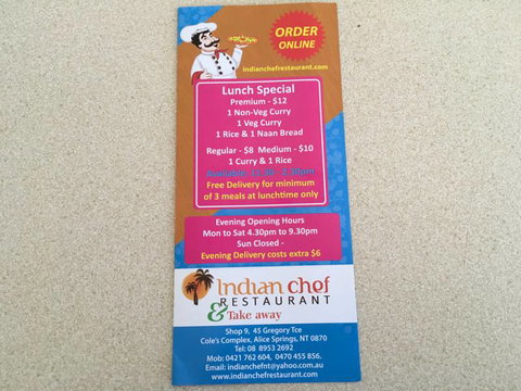 Indian Chef Restaurant & Take Away - Seniors Australia 0
